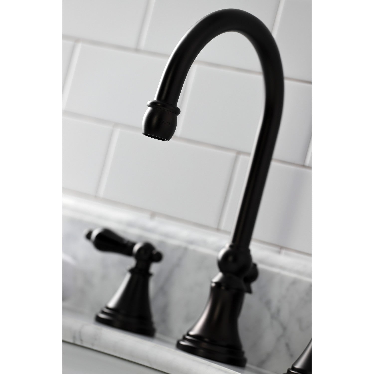 Kingston Tulare KS2985PKL - Duchess Two-Handle 3-Hole Deck Mount Widespread Bathroom Faucet with Brass Pop-Up, Oil Rubbed Bronze — thumbnail 3